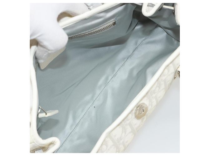 Christian Dior Trotter Canvas Romantic Kettenbeutel PVC Weiß Silber Authentisch 190241SAM - Ansicht 10