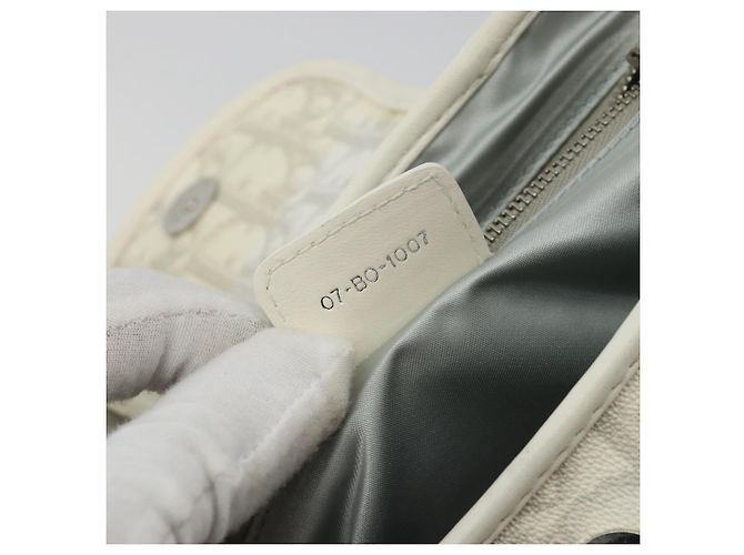 Christian Dior Trotter Canvas Romantic Kettenbeutel PVC Weiß Silber Authentisch 190241SAM - Ansicht 11