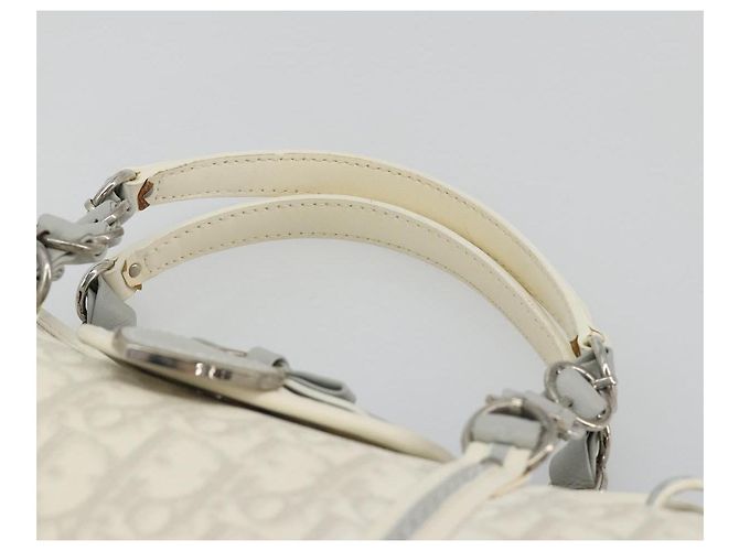 Christian Dior Trotter Canvas Romantic Kettenbeutel PVC Weiß Silber Authentisch 190241SAM - Ansicht 14