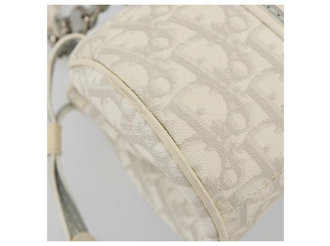 Christian Dior Trotter Canvas Romantic Kettenbeutel PVC Weiß Silber Authentisch 190241SAM - Ansicht 16