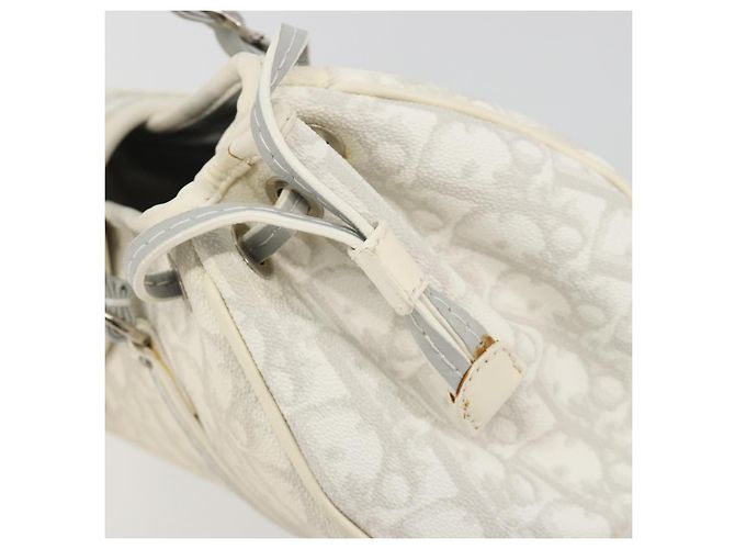 Christian Dior Trotter Canvas Romantic Kettenbeutel PVC Weiß Silber Authentisch 190241SAM - Ansicht 19