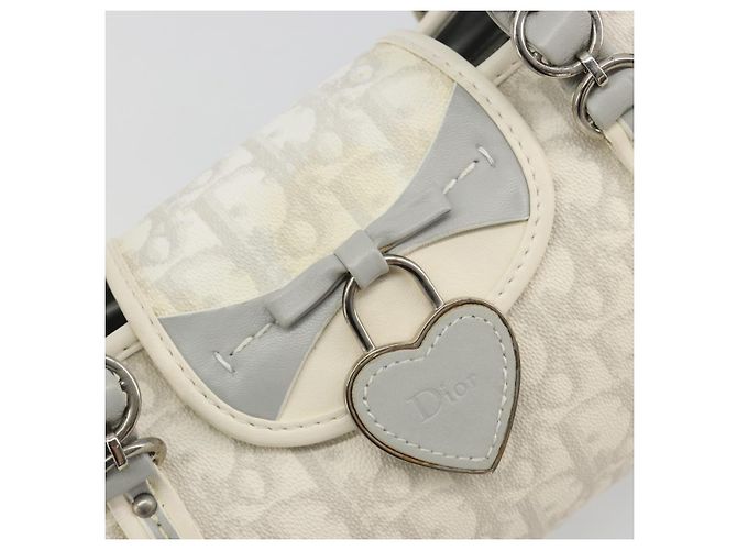 Christian Dior Trotter Canvas Romantic Kettenbeutel PVC Weiß Silber Authentisch 190241SAM - Ansicht 20