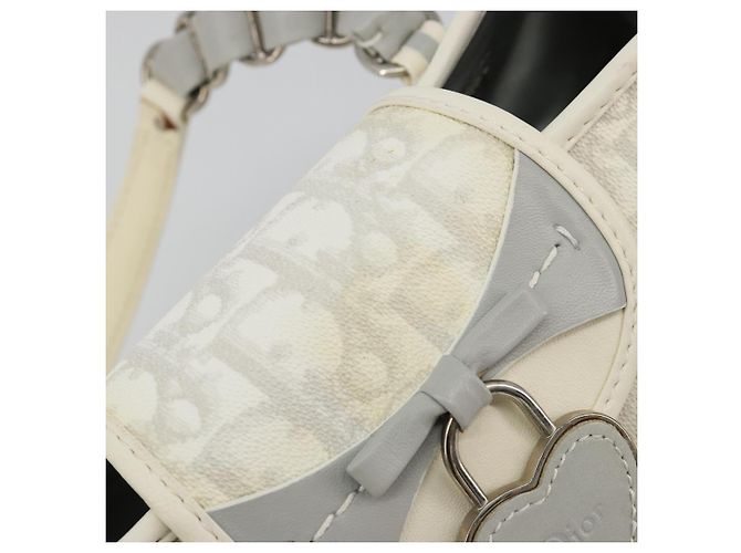 Christian Dior Trotter Canvas Romantic Kettenbeutel PVC Weiß Silber Authentisch 190241SAM - Ansicht 21