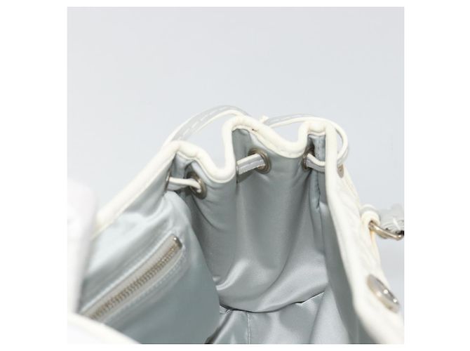 Christian Dior Trotter Canvas Romantic Kettenbeutel PVC Weiß Silber Authentisch 190241SAM - Ansicht 23