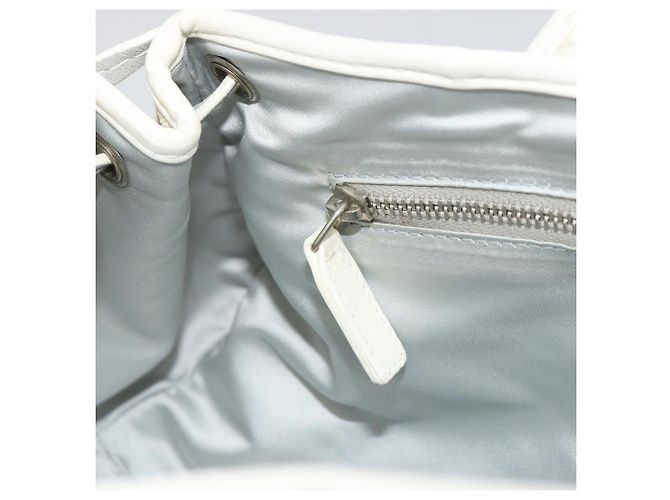 Christian Dior Trotter Canvas Romantic Kettenbeutel PVC Weiß Silber Authentisch 190241SAM - Ansicht 25