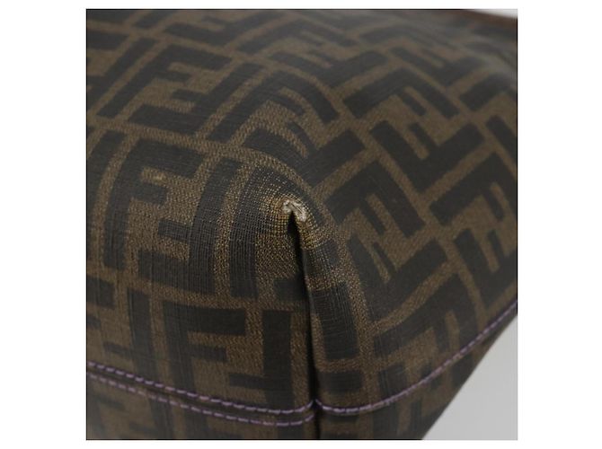 FENDI Zucca Canvas Tote Bag PVC Schwarz Braun Authentisch 187849 - Ansicht 10
