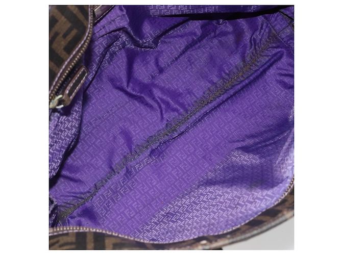 FENDI Zucca Canvas Tote Bag PVC Schwarz Braun Authentisch 187849 - Ansicht 11