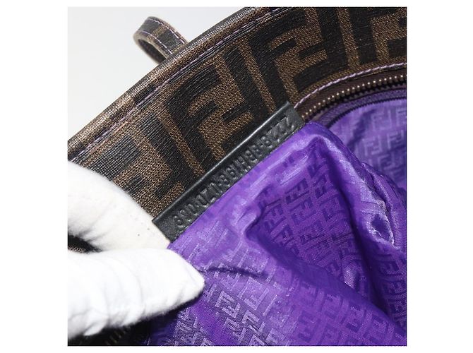 FENDI Zucca Canvas Tote Bag PVC Schwarz Braun Authentisch 187849 - Ansicht 12