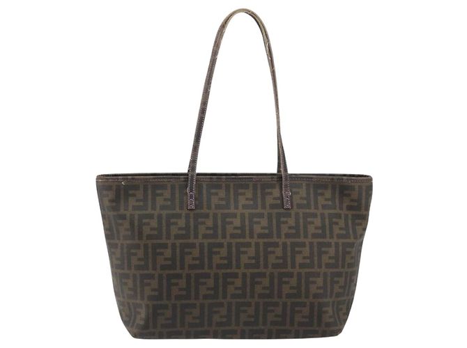 FENDI Zucca Canvas Tote Bag PVC Schwarz Braun Authentisch 187849 - Ansicht 13