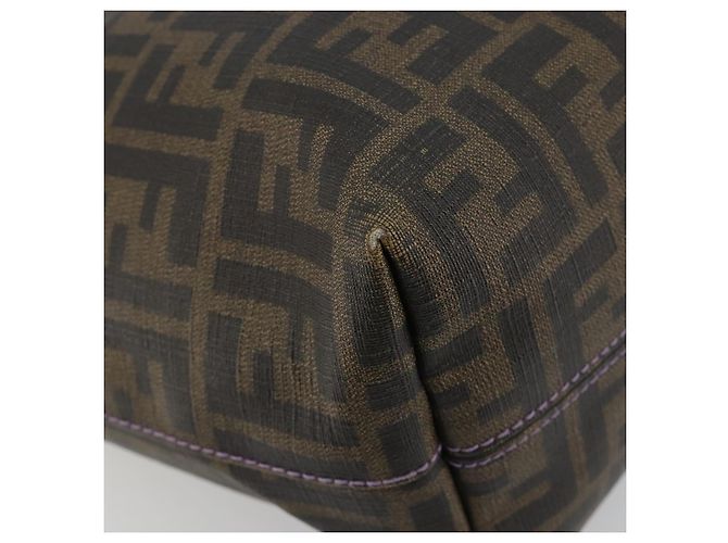FENDI Zucca Canvas Tote Bag PVC Schwarz Braun Authentisch 187849 - Ansicht 14