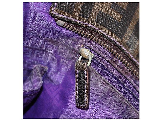 FENDI Zucca Canvas Tote Bag PVC Schwarz Braun Authentisch 187849 - Ansicht 21