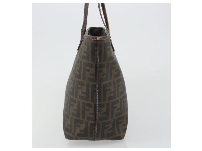 FENDI Zucca Canvas Tote Bag PVC Schwarz Braun Authentisch 187849 - Ansicht 4