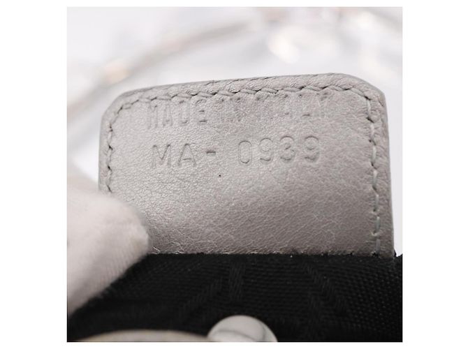 Borsa Christian Dior Maris Pearl in pelle argento Auth bs35918A - vista 12