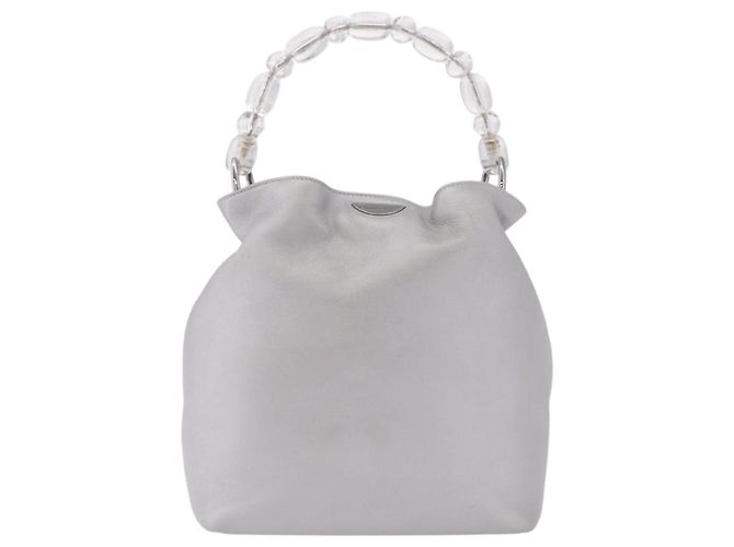 Borsa Christian Dior Maris Pearl in pelle argento Auth bs35918A - vista 13