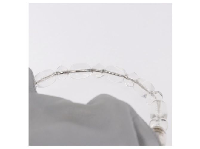 Borsa Christian Dior Maris Pearl in pelle argento Auth bs35918A - vista 14