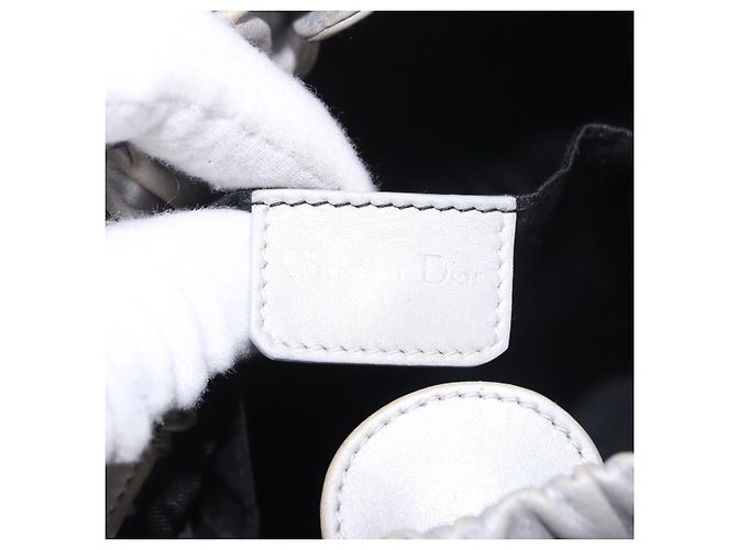 Borsa Christian Dior Maris Pearl in pelle argento Auth bs35918A - vista 18