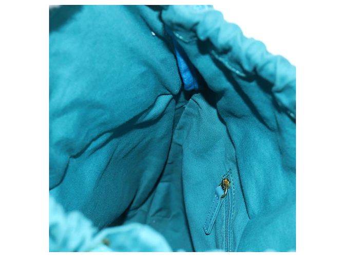 Borsa a mano BURBERRY Blue Label in Raffia 2way Blu Oro Auth 189264A D'oro - vista 9
