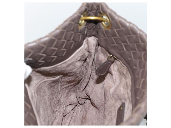 BORSA A SPALLA BOTTEGA VENETA INTRECCIATO Marrone Oro 179330 Auth 189814A D'oro - vista 18