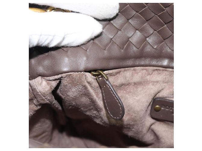 BORSA A SPALLA BOTTEGA VENETA INTRECCIATO Marrone Oro 179330 Auth 189814A D'oro - vista 19