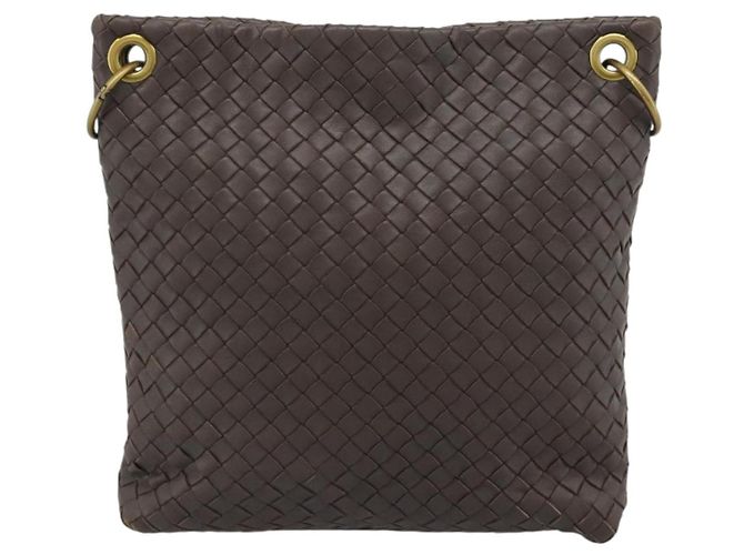 BORSA A SPALLA BOTTEGA VENETA INTRECCIATO Marrone Oro 179330 Auth 189814A D'oro - vista 2