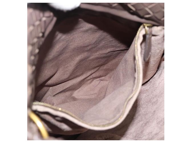 BORSA A SPALLA BOTTEGA VENETA INTRECCIATO Marrone Oro 179330 Auth 189814A D'oro - vista 20