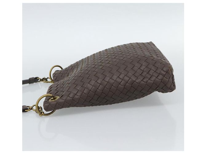 BORSA A SPALLA BOTTEGA VENETA INTRECCIATO Marrone Oro 179330 Auth 189814A D'oro - vista 3