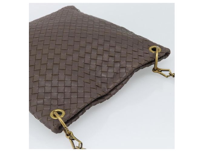 BORSA A SPALLA BOTTEGA VENETA INTRECCIATO Marrone Oro 179330 Auth 189814A D'oro - vista 6