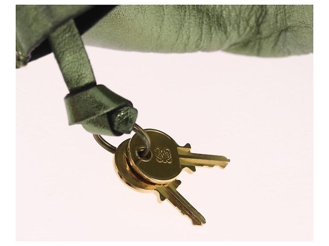 Borsa a mano LOEWE Anagram in pelle Verde Oro Auth bs35915 D'oro - vista 10