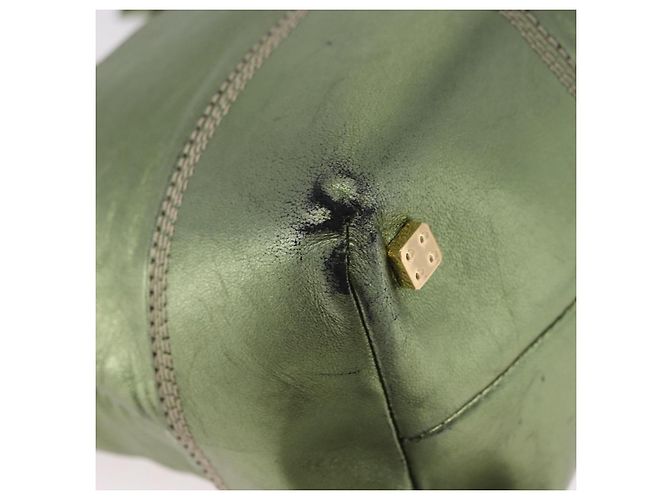 Borsa a mano LOEWE Anagram in pelle Verde Oro Auth bs35915 D'oro - vista 15