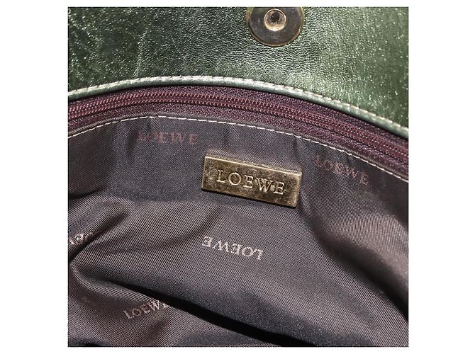 Borsa a mano LOEWE Anagram in pelle Verde Oro Auth bs35915 D'oro - vista 18