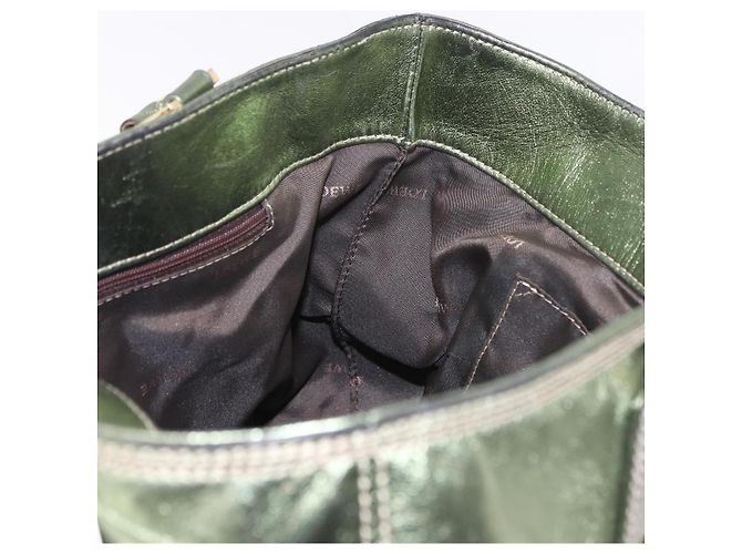 Borsa a mano LOEWE Anagram in pelle Verde Oro Auth bs35915 D'oro - vista 19