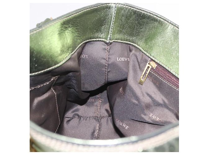 Borsa a mano LOEWE Anagram in pelle Verde Oro Auth bs35915 D'oro - vista 20