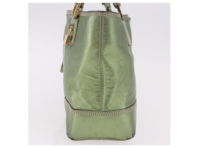 Borsa a mano LOEWE Anagram in pelle Verde Oro Auth bs35915 D'oro - vista 3