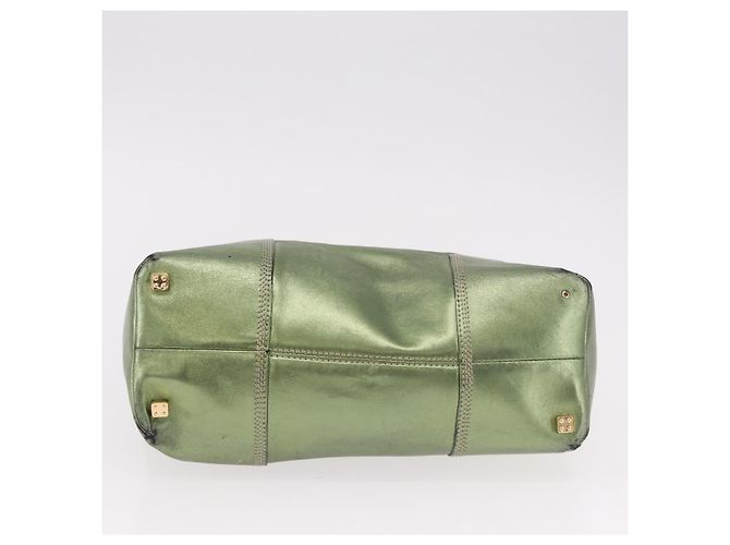 Borsa a mano LOEWE Anagram in pelle Verde Oro Auth bs35915 D'oro - vista 5