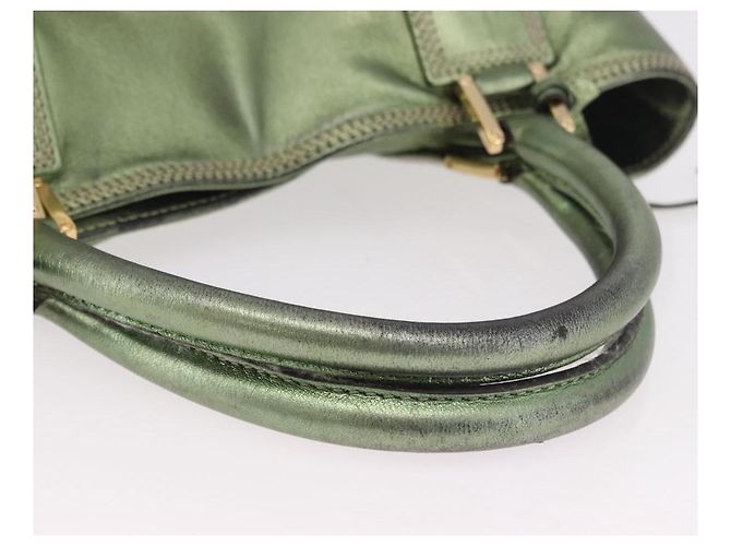 Borsa a mano LOEWE Anagram in pelle Verde Oro Auth bs35915 D'oro - vista 7
