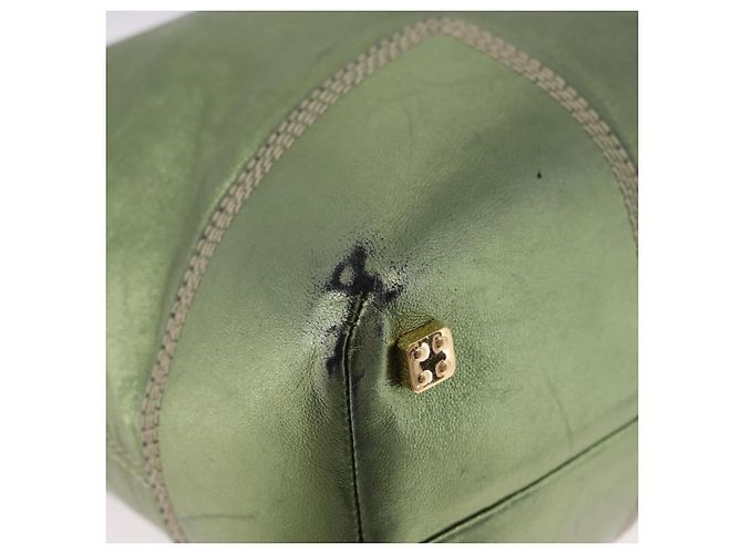 Borsa a mano LOEWE Anagram in pelle Verde Oro Auth bs35915 D'oro - vista 9