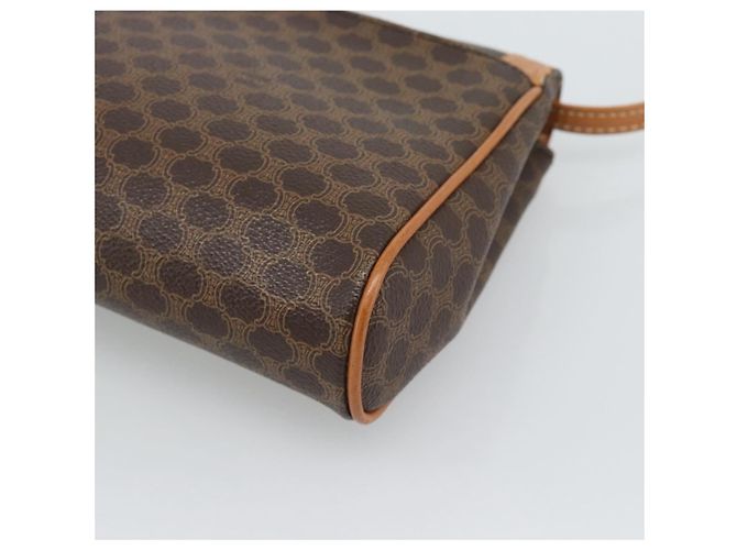 Céline Borsa a Spalla CELINE Macadam Canvas PVC Pelle Marrone Oro Auth 189934 D'oro - vista 15