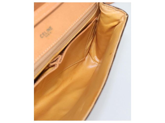 Céline Borsa a Spalla CELINE Macadam Canvas PVC Pelle Marrone Oro Auth 189934 D'oro - vista 18