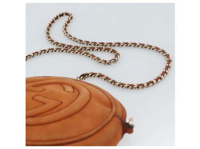 GUCCI Mini Soho Chain Shoulder Bag Pelle Marrone Oro 353965 Auth ka5070 - vista 14