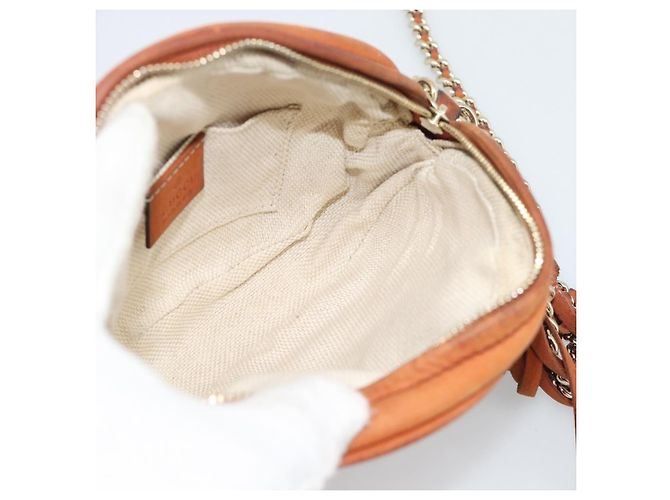 GUCCI Mini Soho Chain Shoulder Bag Pelle Marrone Oro 353965 Auth ka5070 - vista 19