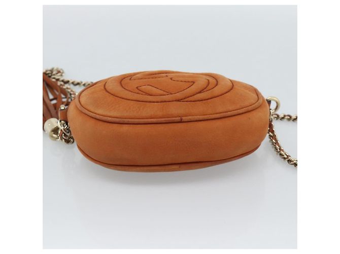 GUCCI Mini Soho Chain Shoulder Bag Pelle Marrone Oro 353965 Auth ka5070 - vista 5