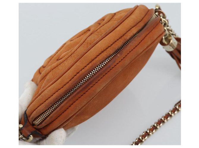 GUCCI Mini Soho Chain Shoulder Bag Pelle Marrone Oro 353965 Auth ka5070 - vista 6