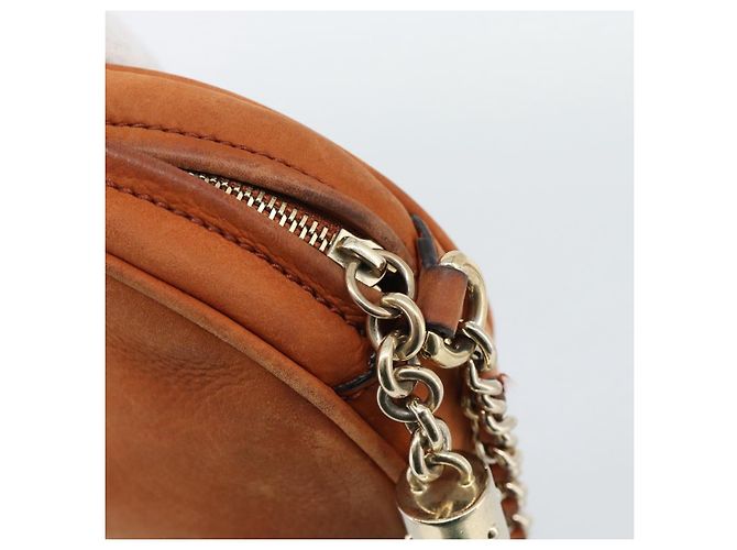 GUCCI Mini Soho Chain Shoulder Bag Pelle Marrone Oro 353965 Auth ka5070 - vista 9