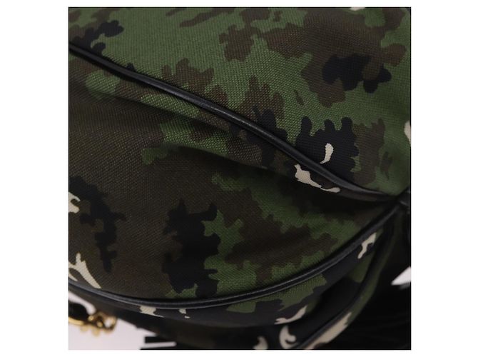 Borsa Miu Miu in tela 2way Verde Oro Auth ka4993A D'oro - vista 17