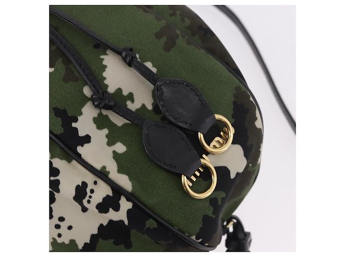 Borsa Miu Miu in tela 2way Verde Oro Auth ka4993A D'oro - vista 20