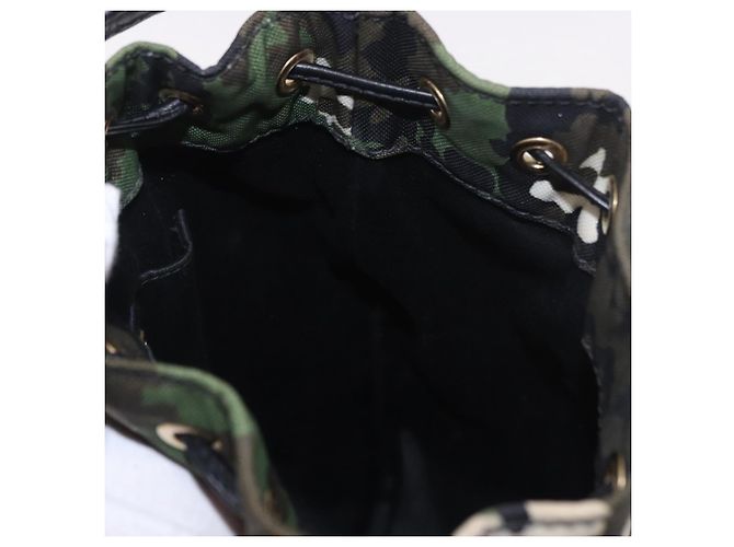 Borsa Miu Miu in tela 2way Verde Oro Auth ka4993A D'oro - vista 23