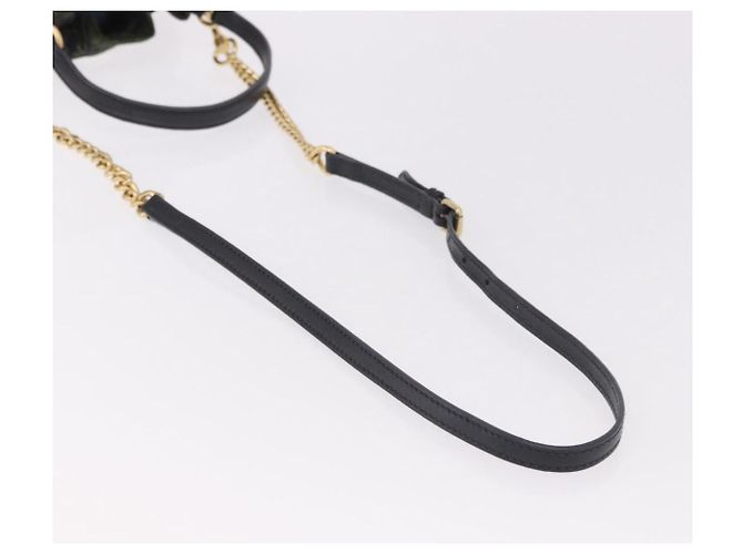 Borsa Miu Miu in tela 2way Verde Oro Auth ka4993A D'oro - vista 9