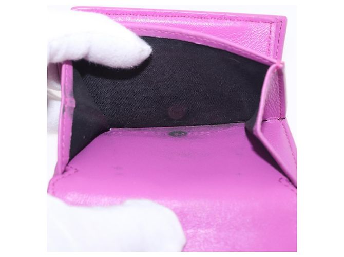 Portafoglio compatto BALENCIAGA in pelle rosa argento 558208 Auth 189571M - vista 10