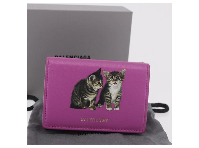 Portafoglio compatto BALENCIAGA in pelle rosa argento 558208 Auth 189571M - vista 12