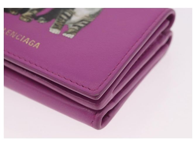 Portafoglio compatto BALENCIAGA in pelle rosa argento 558208 Auth 189571M - vista 14